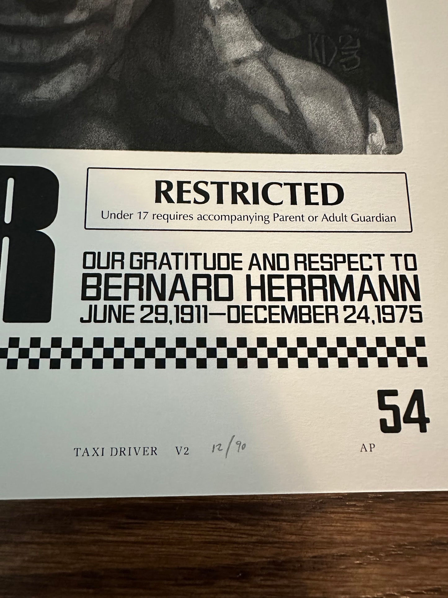 Krzysztof Domardzki - Taxi Driver Pencil Variant 36x24 movie poster - detail image 8