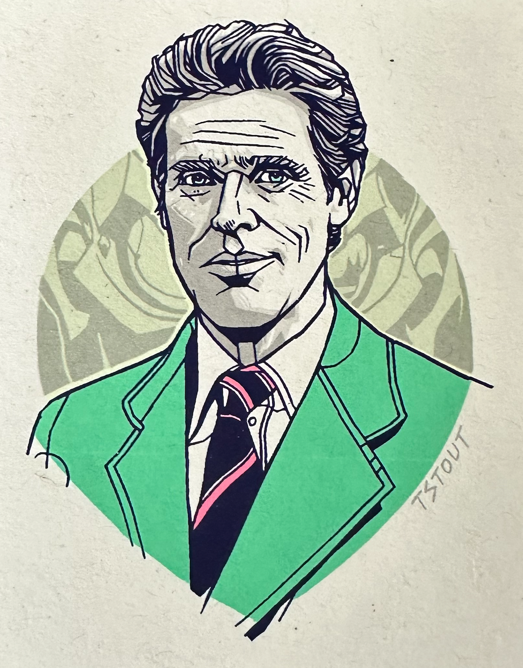 Tyler Stout – Pros and Cons Series X Norman Osborn Handbill Green, 4 x 5 in, art print, image 3