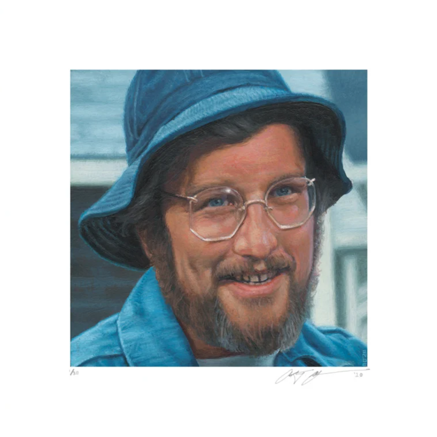 Ashton Gallagher - Jaws Hooper Portrait 6x6 art print - detail image 4