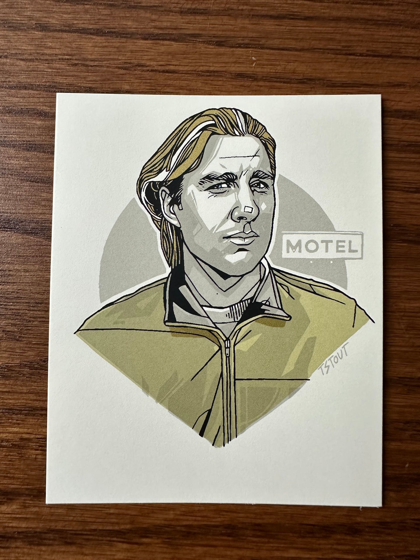 Tyler Stout – Pros and Cons Series XII Anthony Adams Gold Handbill, 4 x 5 in, art print