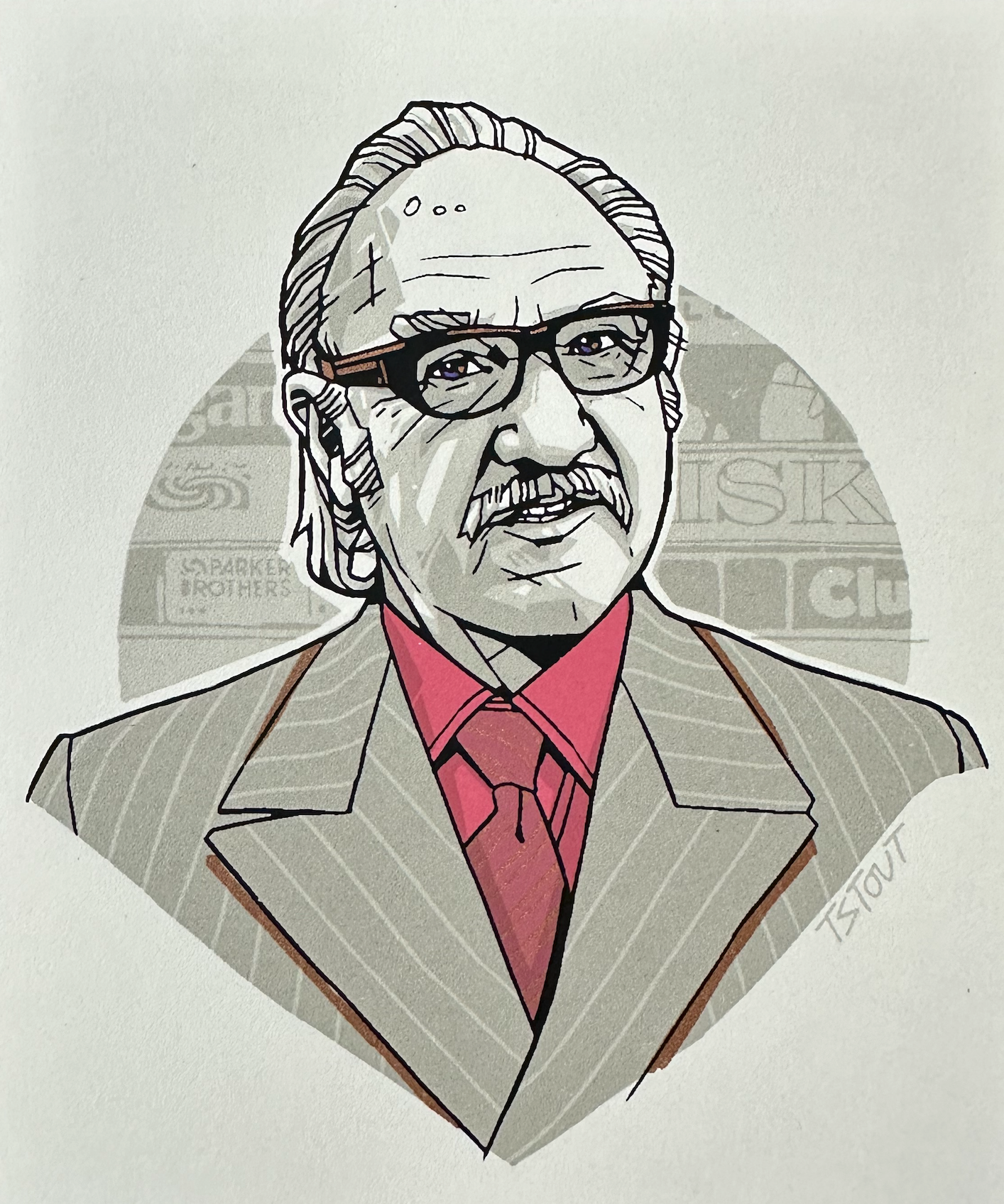 Tyler Stout – Pros and Cons Series XII Royal Tenenbaum Red Handbill, 4 x 5 in, art print, image 3