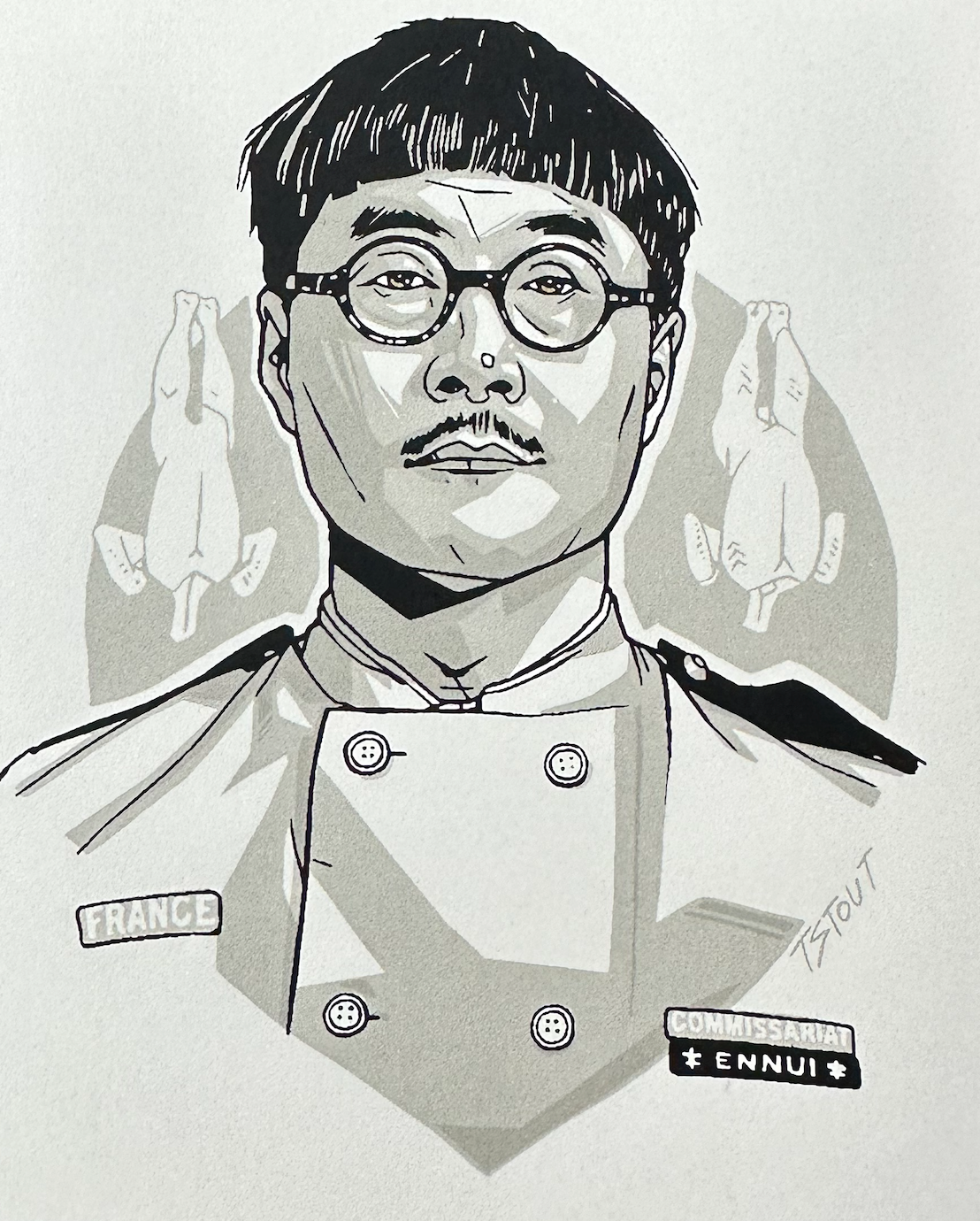 Tyler Stout - Pros and Cons Series XII Nescaffier Handbill 4x5 art print - detail image 3