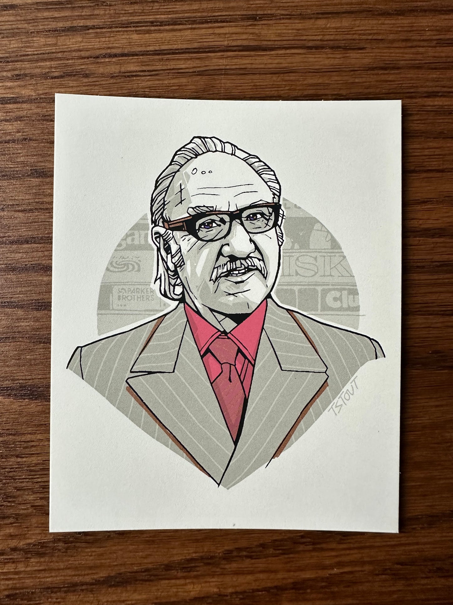 Tyler Stout – Pros and Cons Series XII Royal Tenenbaum Red Handbill, 4 x 5 in, art print