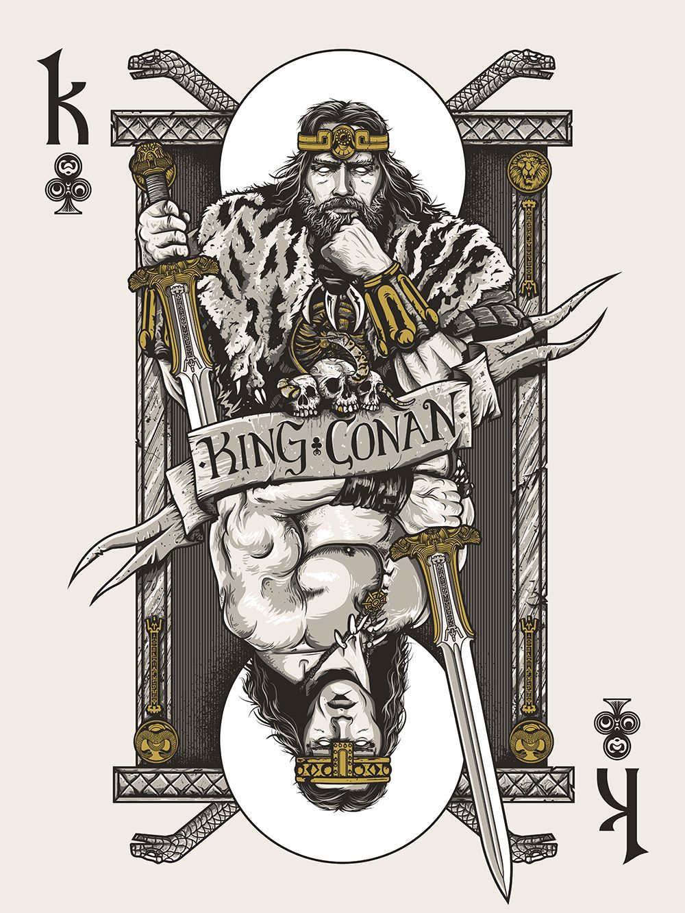 Patrick Connan - Conan The Barbarian King of Clubs "King Conan" 18x24 movie poster - detail image 5