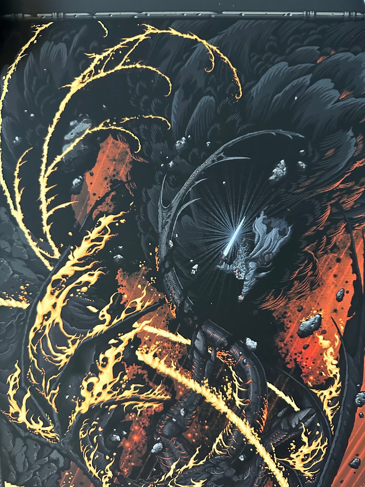 Brad Dunlop – LOTR Battle Beneath Khazad-dum, 12 x 24 in, art print, image 2