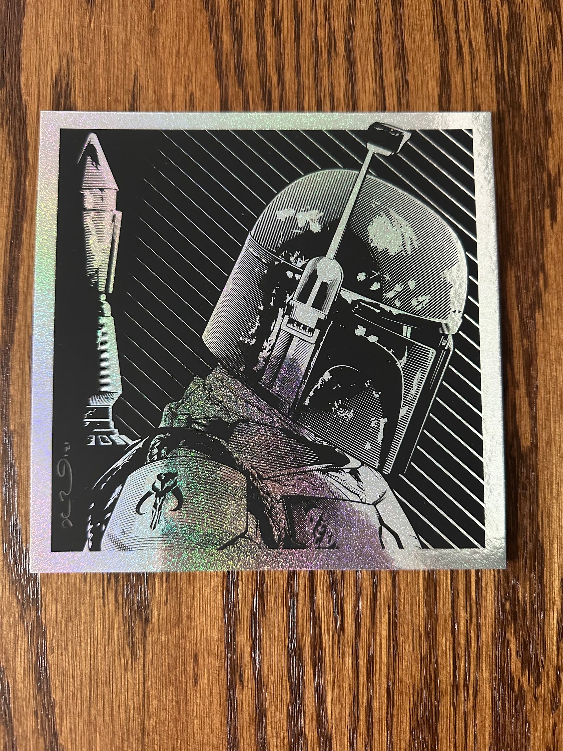 Joshua Budich - Star Wars Mando Dots Lite Foil Variant 6x6 art print
