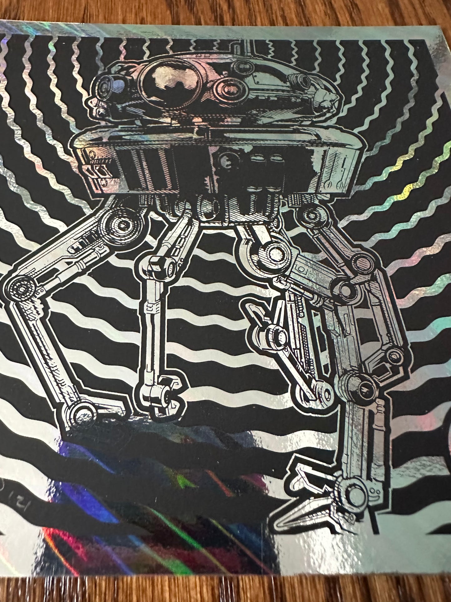 Joshua Budich - Star Wars Imperial Probe Droid Moon Lava Foil Variant 6x6 art print - detail image 2
