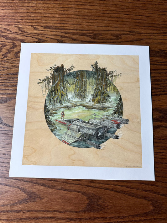 Unknown – Star Wars Luke Degobah - Wood Grain, 12 x 12 in, art print, image 6
