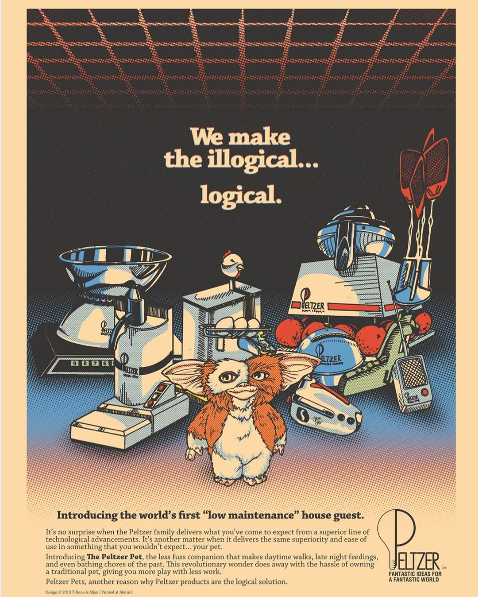 T-Bone & Ajax – Peltzer Gremlins Ad, 19 x 25 in, art print, image 8