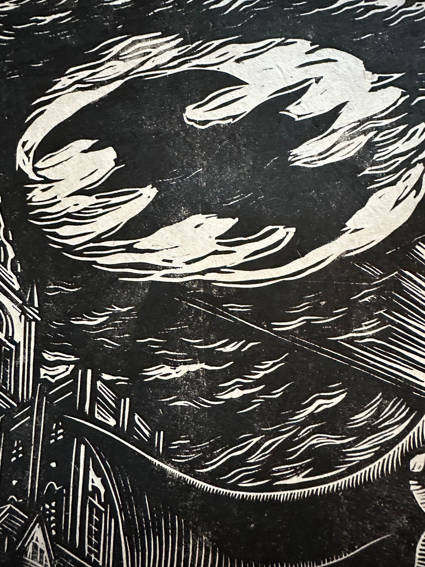 Brian Reedy – Batman Crime Alley Linocut, 20 x 30 in, art print
