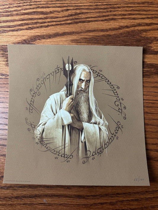 Phantom City Creative – Lord of the Rings Saruman Portrait, 8 x 8 in, art print
