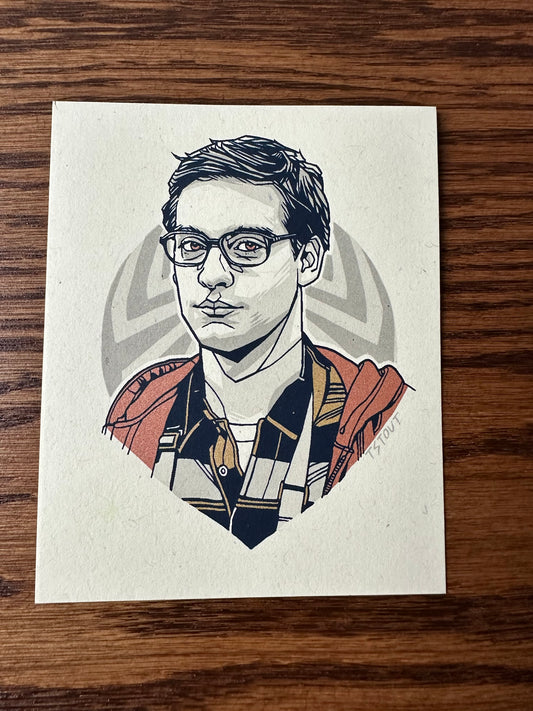 Tyler Stout – Pros and Cons Series X Peter Parker Handbill, 4 x 5 in, art print