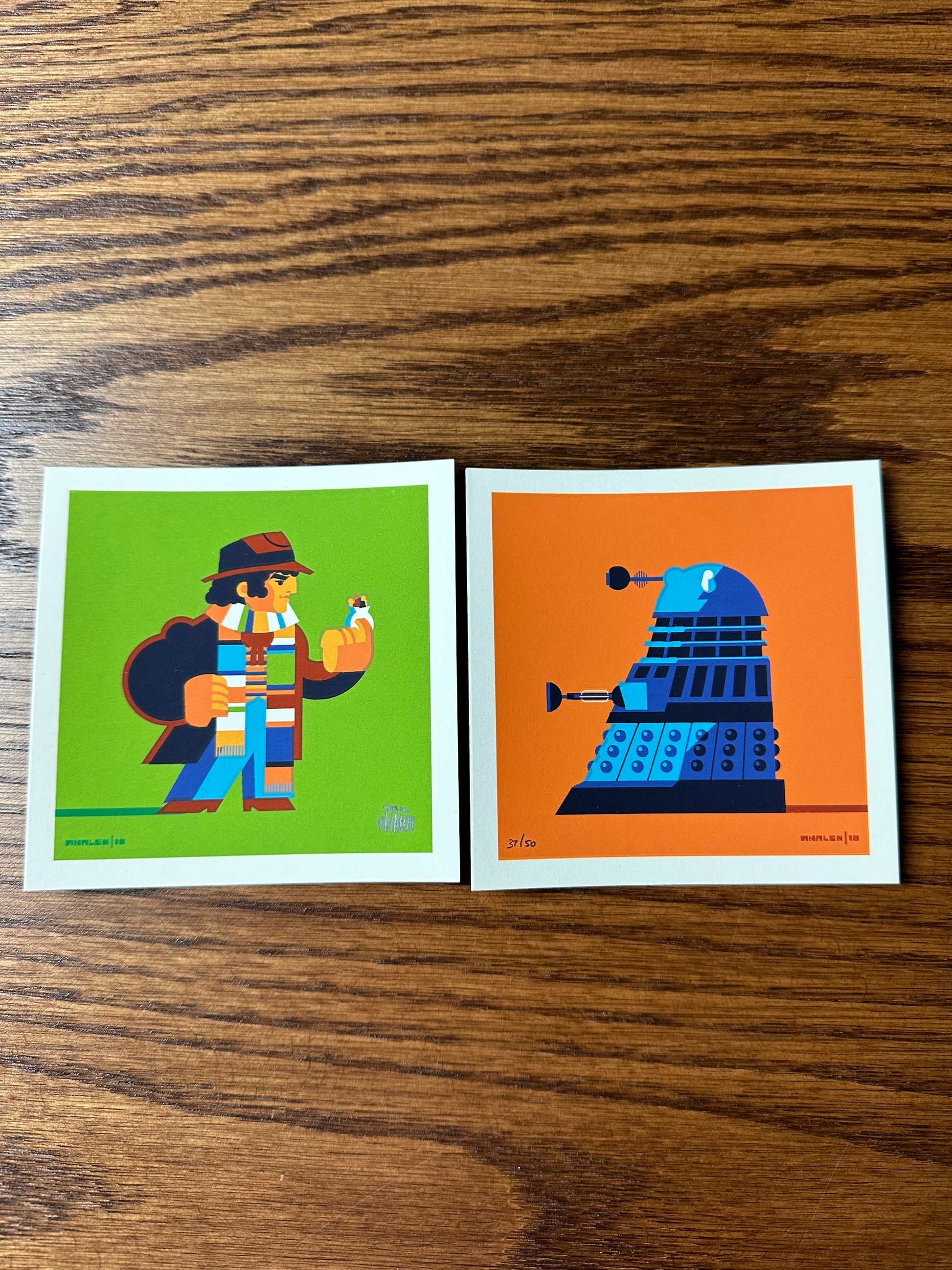 Tom Whalen – Doctor Who Set, 4 x 4 in, art print