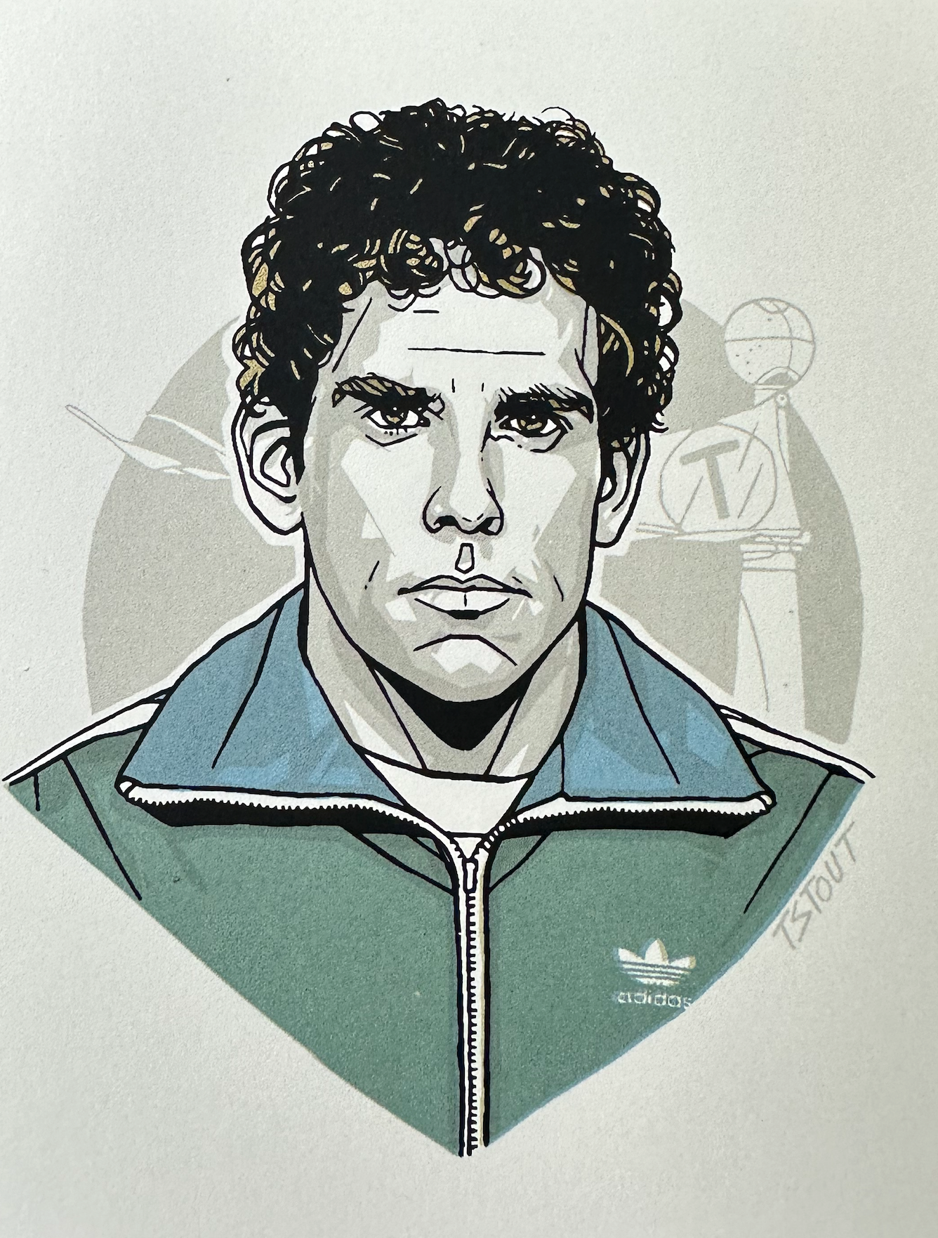 Tyler Stout – Pros and Cons Series XII Chas Tenenbaum Green Handbill, 4 x 5 in, art print, image 3