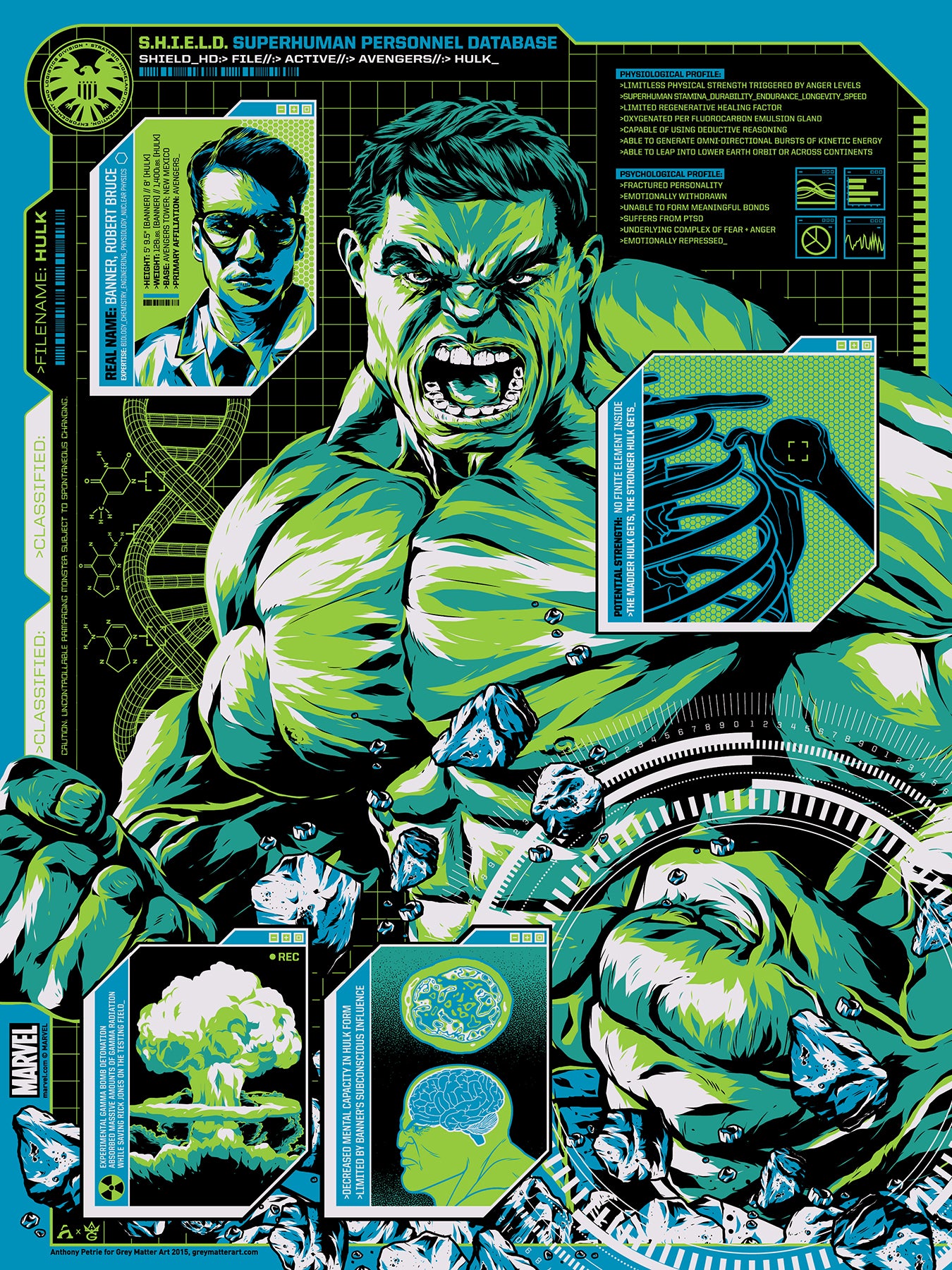 Anthony Petrie – Shield Files Hulk, 18 x 24 in, art print, image 8