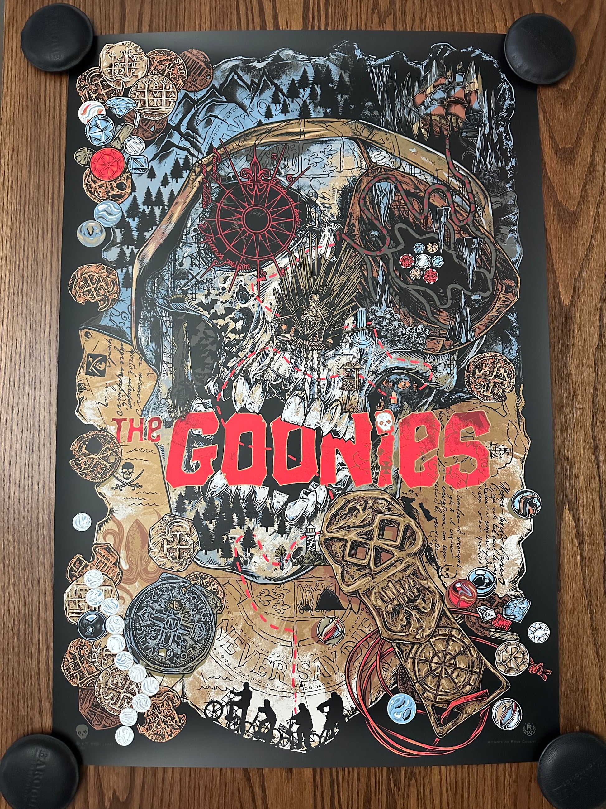 Rhys Cooper – The Goonies Dubloon Metallic Edition, 24 x 36 in, poster