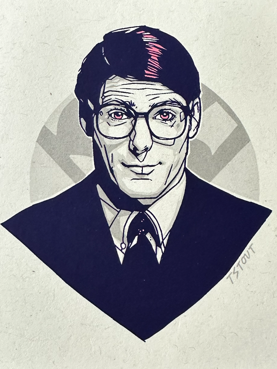 Tyler Stout – Pros and Cons Series X Clark Kent Handbill, 4 x 5 in, art print, image 3