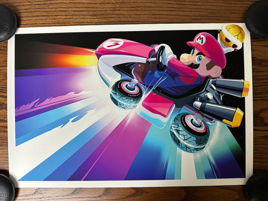 Craig Drake – Mario Kart Gold Shell Variant, 24 x 16 in, art print