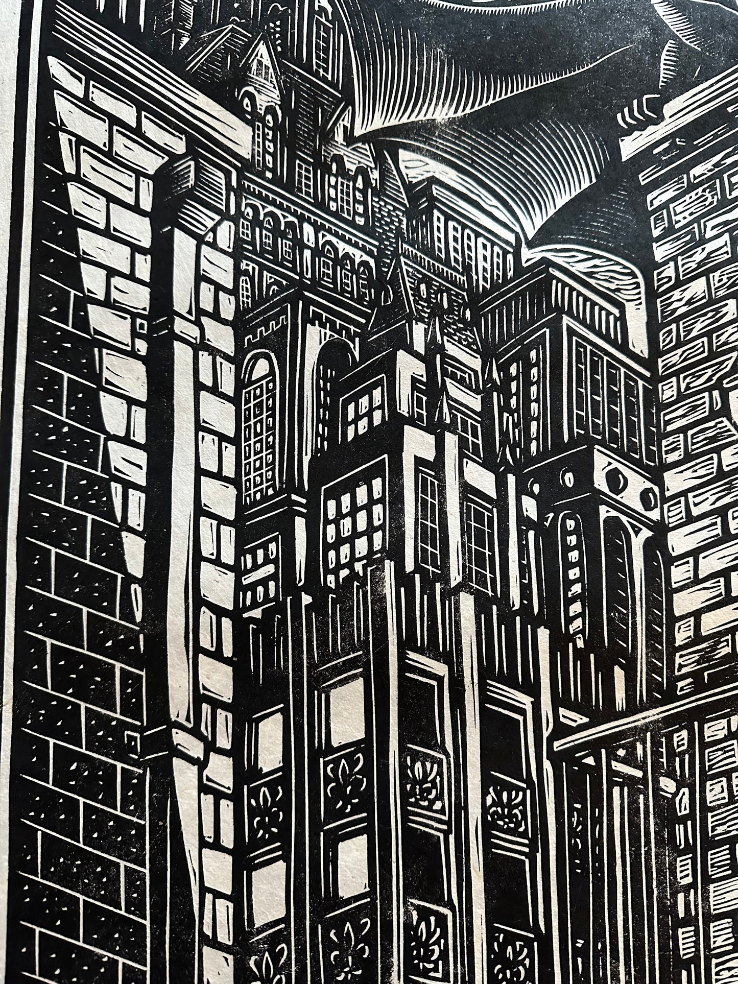 Brian Reedy – Batman Crime Alley Linocut, 20 x 30 in, art print, image 6