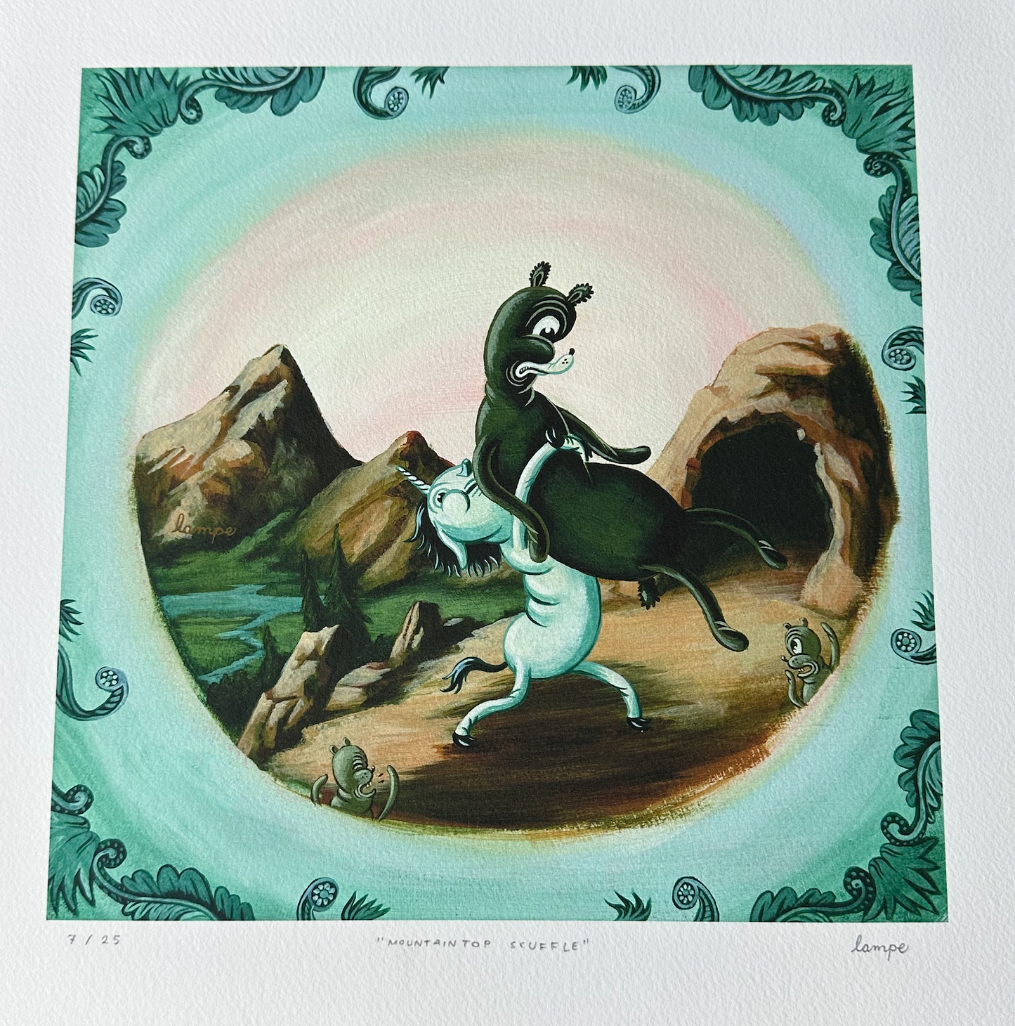 Travis Lampe – Mountaintop Scuffle, 12 x 12 in, art print, image 8