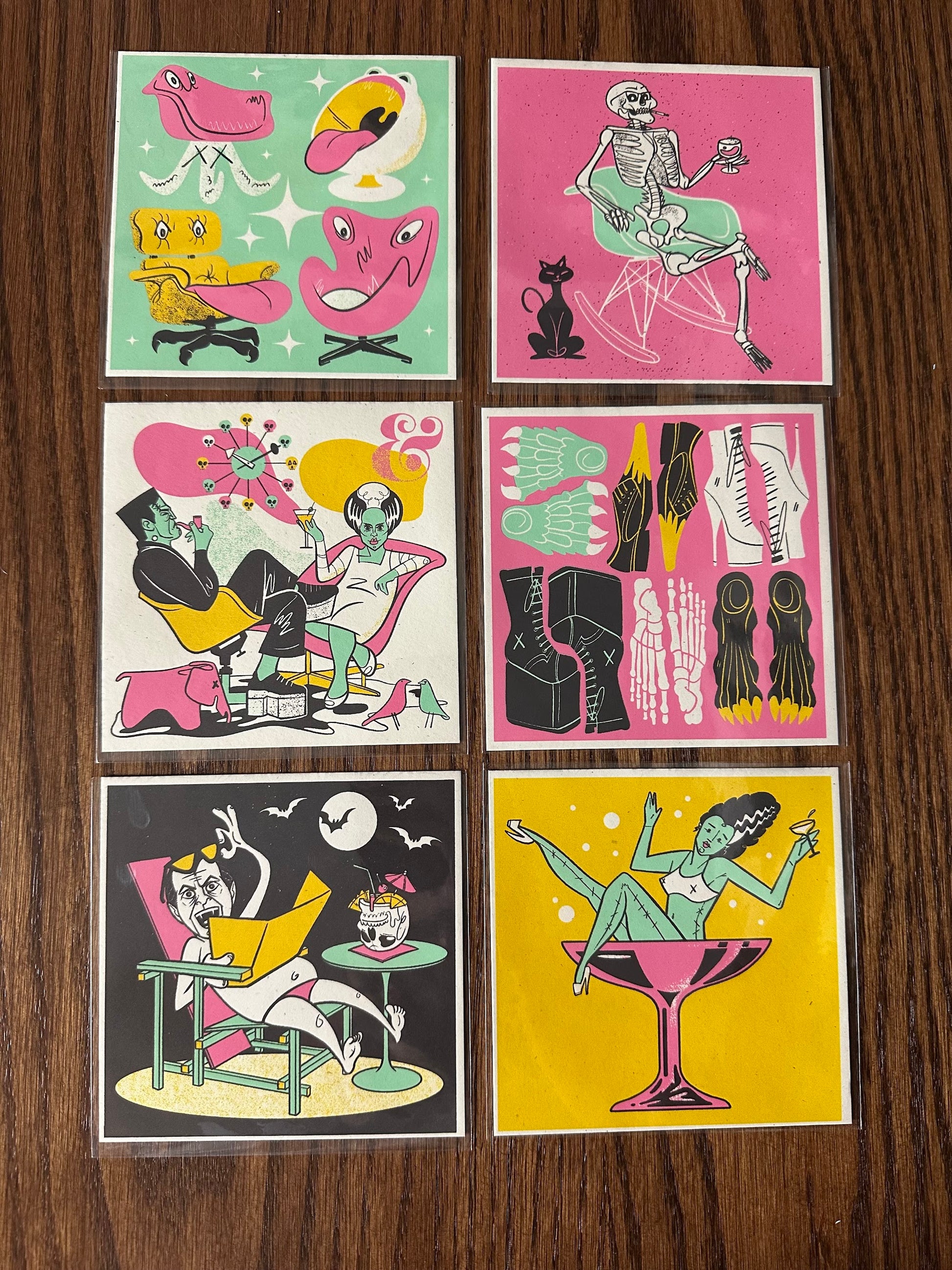 Anthony Petrie - Mod Squad Halloween Portrait Set of 6 5x5 art print