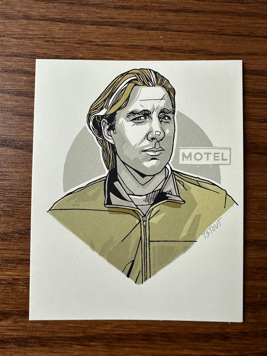 Tyler Stout – Pros and Cons Series XII Anthony Adams Gold Handbill, 4 x 5 in, art print