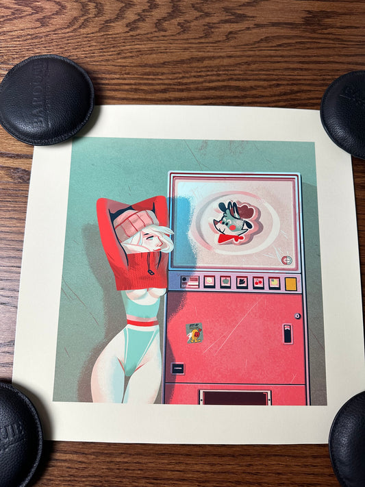 Glen Brogan – Vending Machine Pin-Up Girl, 11 x 14 in, art print