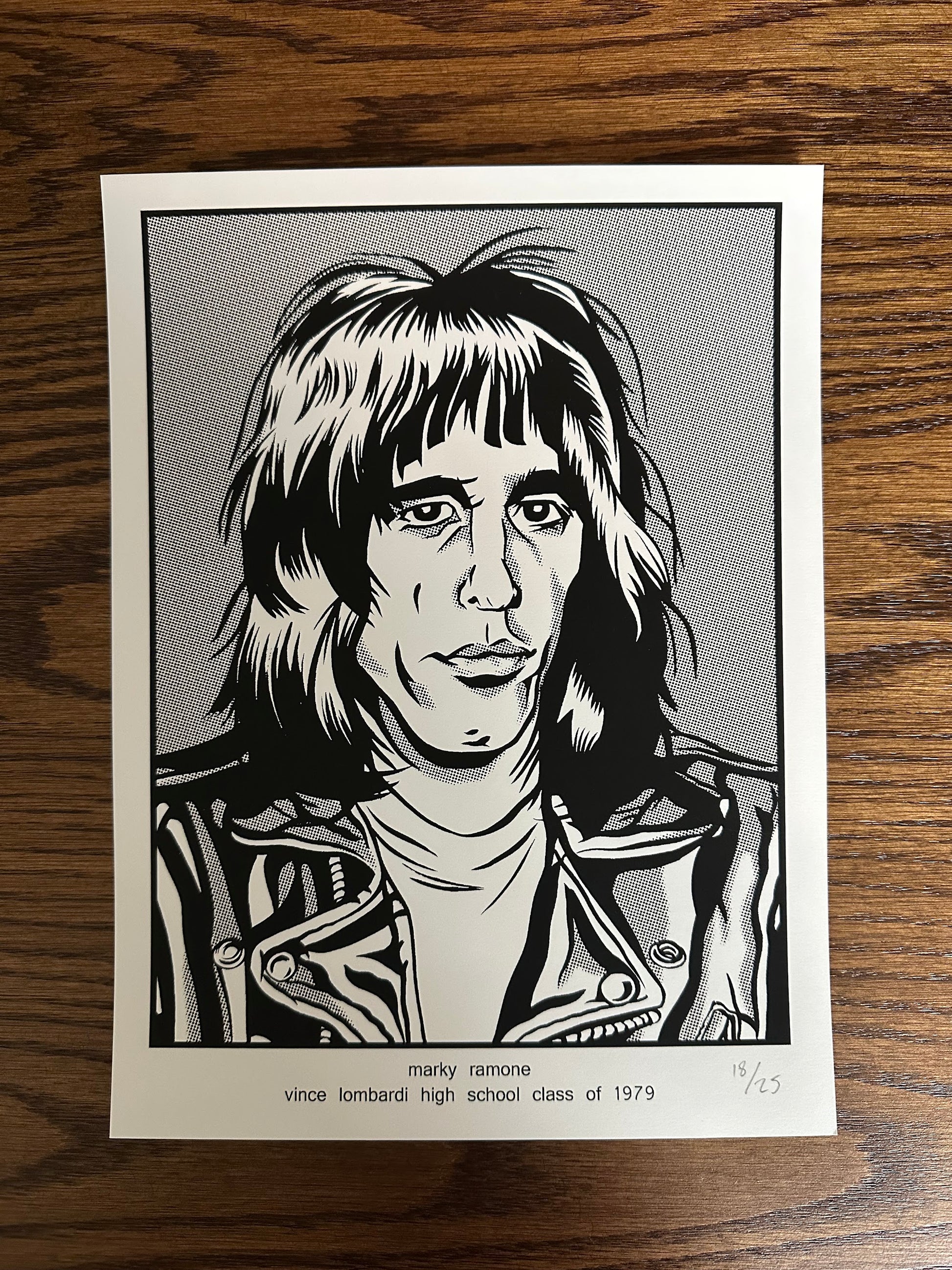 Brian Crabaugh – Marky Ramone Class of 1979 Portrait, 9 x 12 in, art print