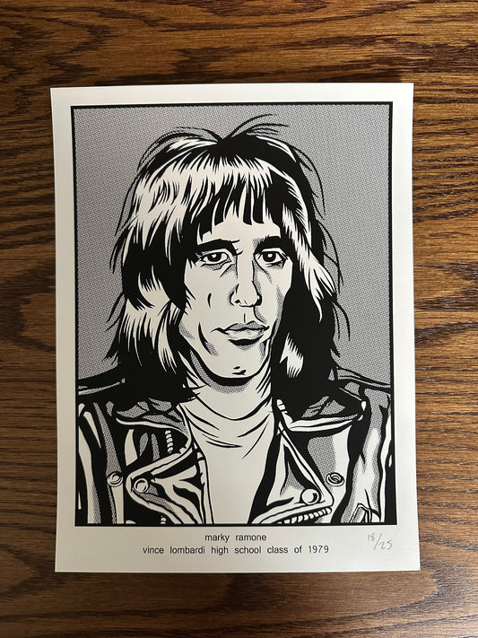 Brian Crabaugh – Marky Ramone Class of 1979 Portrait, 9 x 12 in, art print