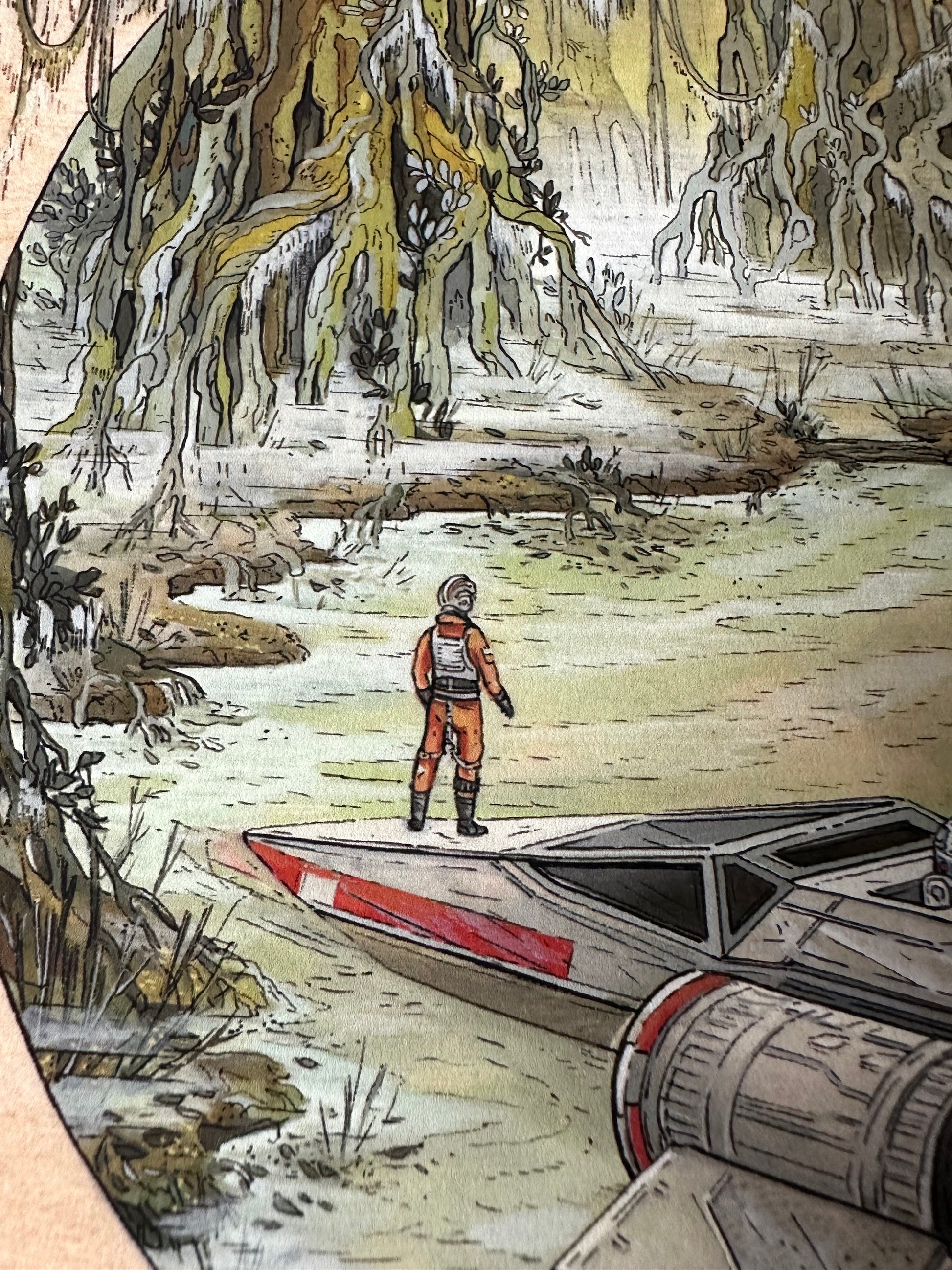 Unknown – Star Wars Luke Degobah - Wood Grain, 12 x 12 in, art print, image 2