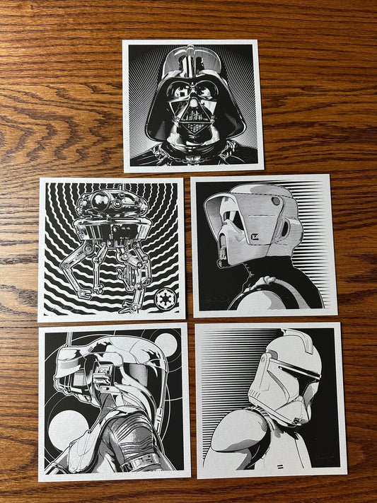 Joshua Budich – Lot of 5 Empire Jedi Mind Tricks, 6 x 6 in, art print