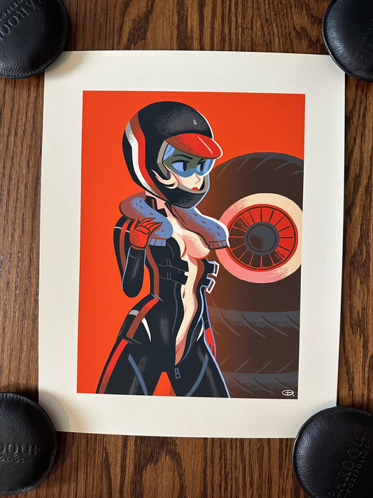 Glen Brogan – Driver Pin-Up Girl, 11 x 14 in, art print