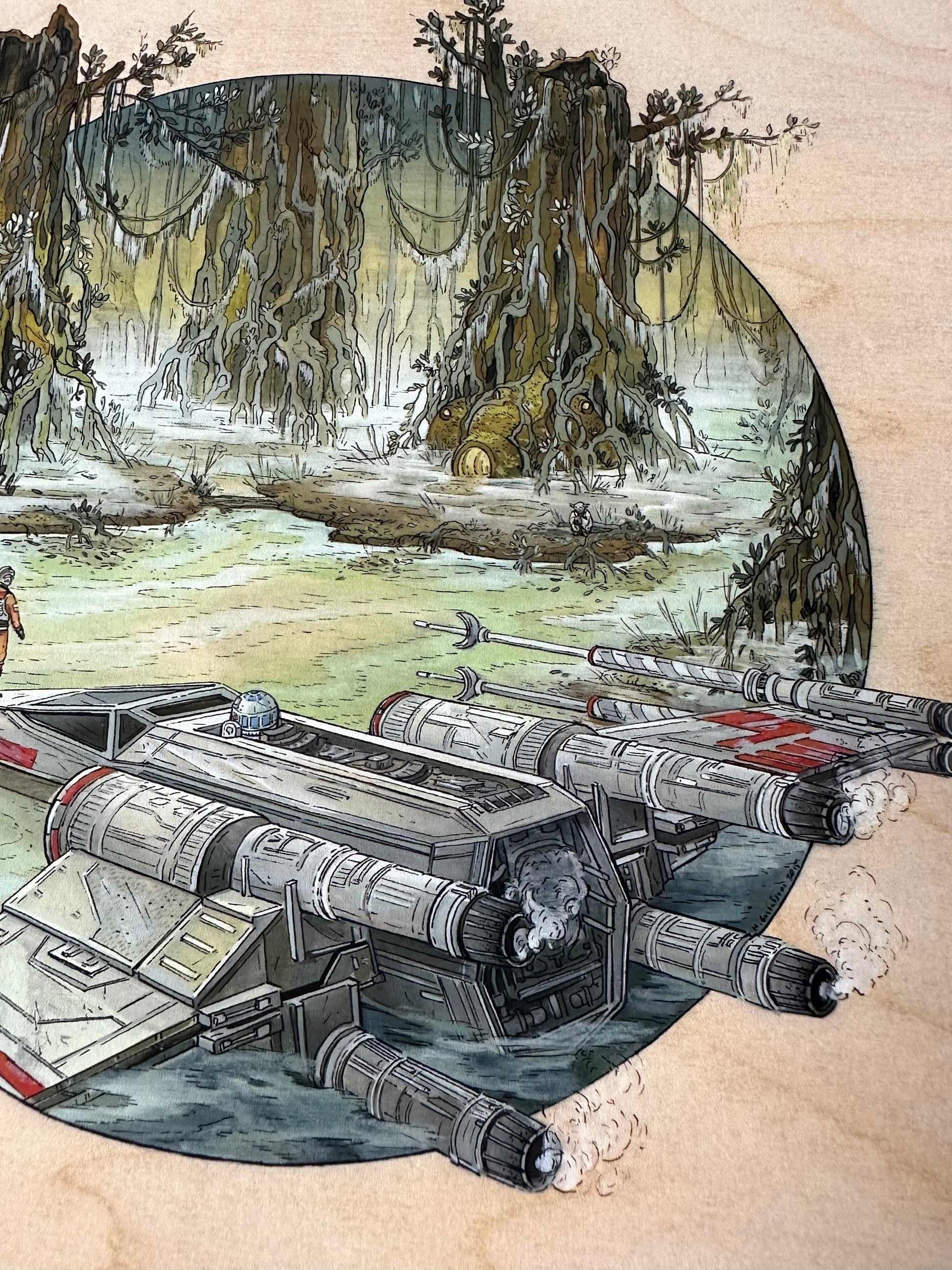Unknown – Star Wars Luke Degobah - Wood Grain, 12 x 12 in, art print, image 5