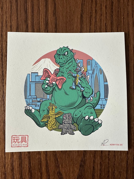 Anthony Petrie – Strange Beast Omocha, 7 x 7 in, art print