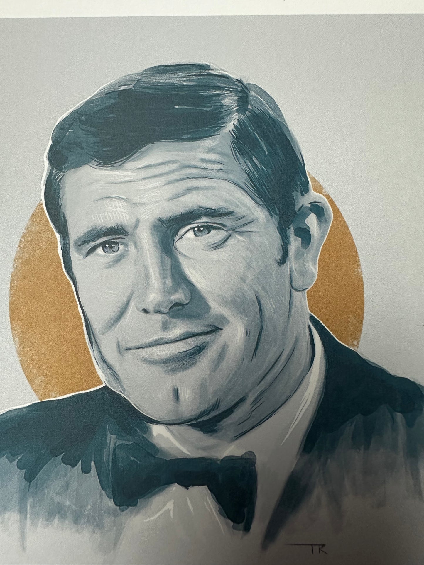 Tom Ralston – James Bond 007 George Lazenby Portrait, 6 x 6 in, art print, image 2
