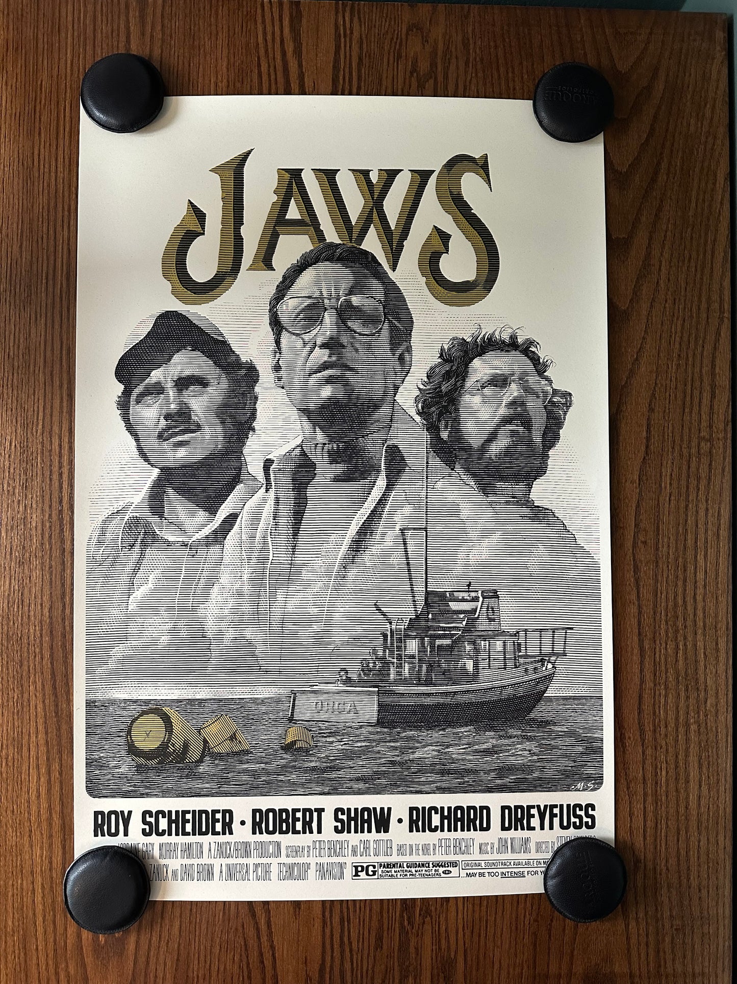Mark Summers - Jaws Gold Variant 24x36 movie poster