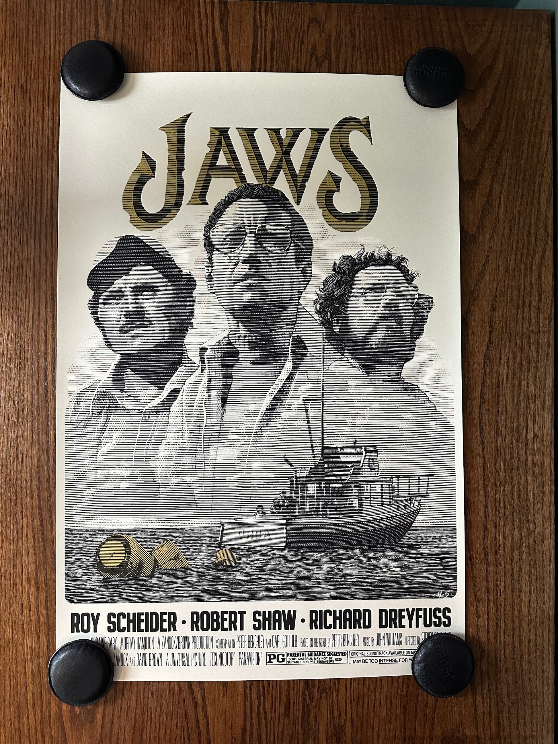 Mark Summers - Jaws Gold Variant 24x36 movie poster