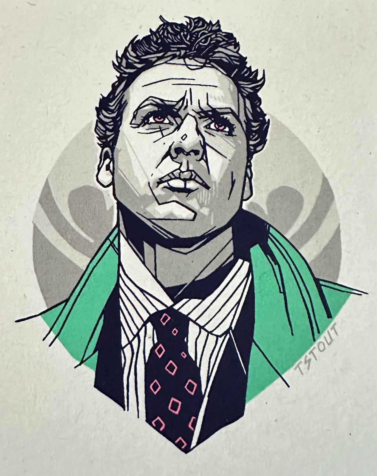Tyler Stout – Pros and Cons Series X Bruce Wayne, 4 x 5 in, art print, image 4