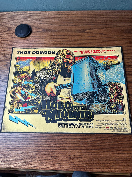 EJR – Hobo with Mjolnir Gold Variant, 24 x 18 in, art print