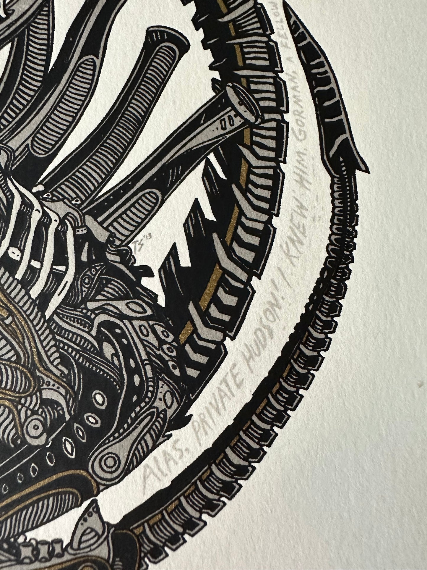 Tyler Stout - Alien Xenomorph 8x10 art print - detail image 4
