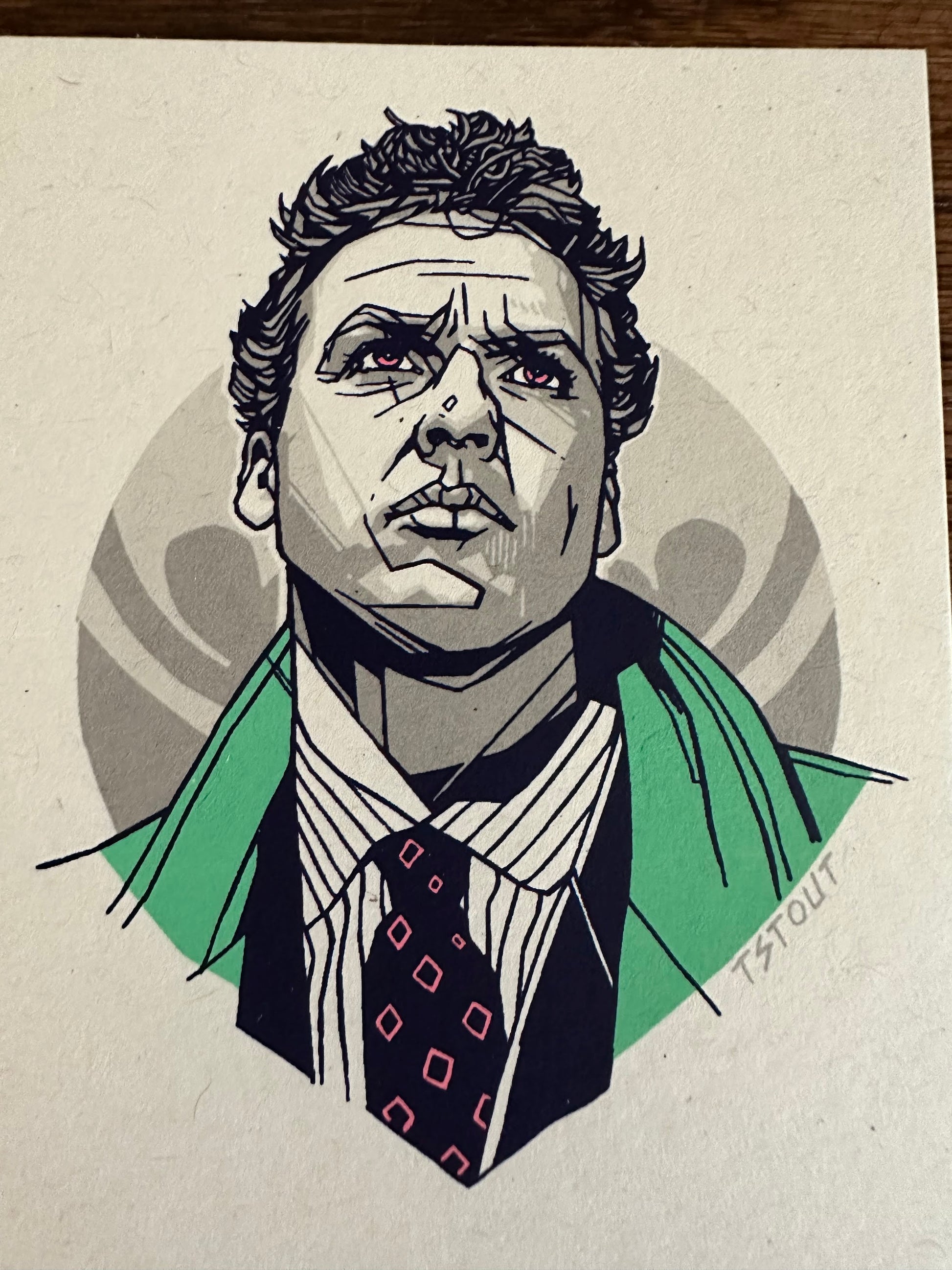 Tyler Stout – Pros and Cons Series X Bruce Wayne, 4 x 5 in, art print, image 3