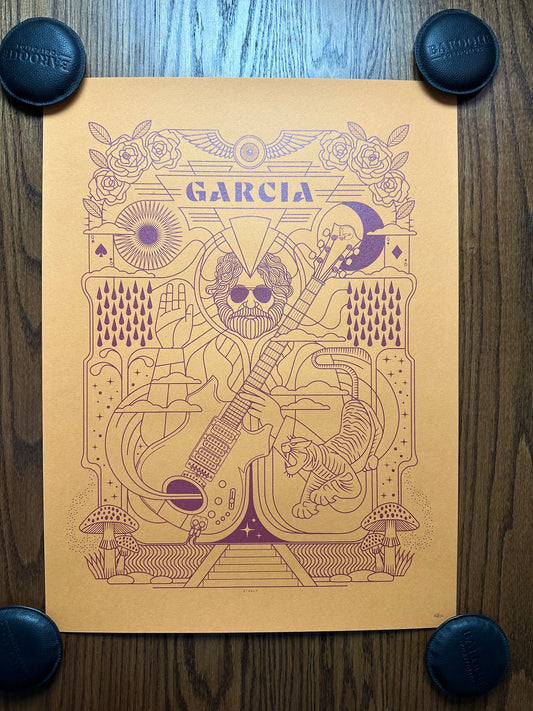 Brian Steely – Jerry Garcia Orange Fizz Variant, 18 x 24 in, art print