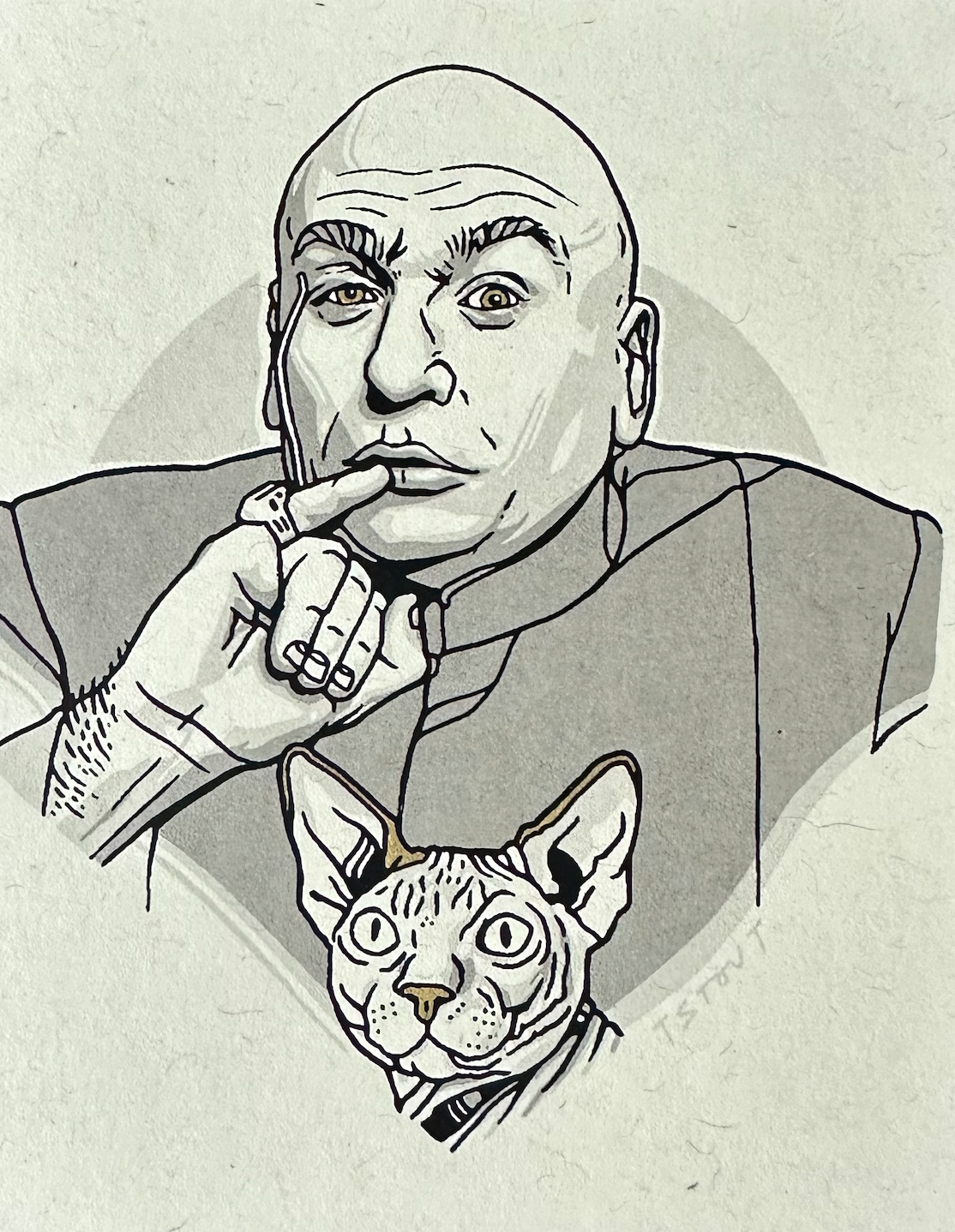 Tyler Stout – Pros and Cons Series XI Dr. Evil, 4 x 5 in, art print, image 3