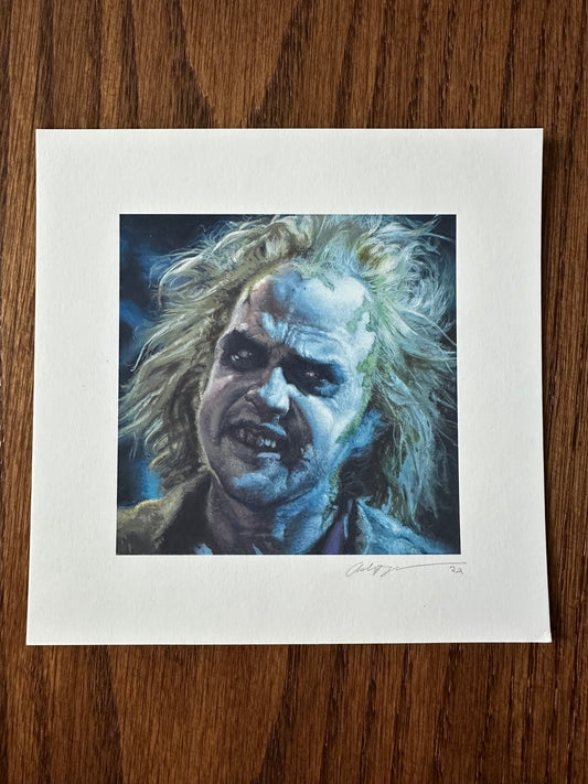 Ashton Gallagher – Beetlejuice Portrait, 6 x 6 in, art print