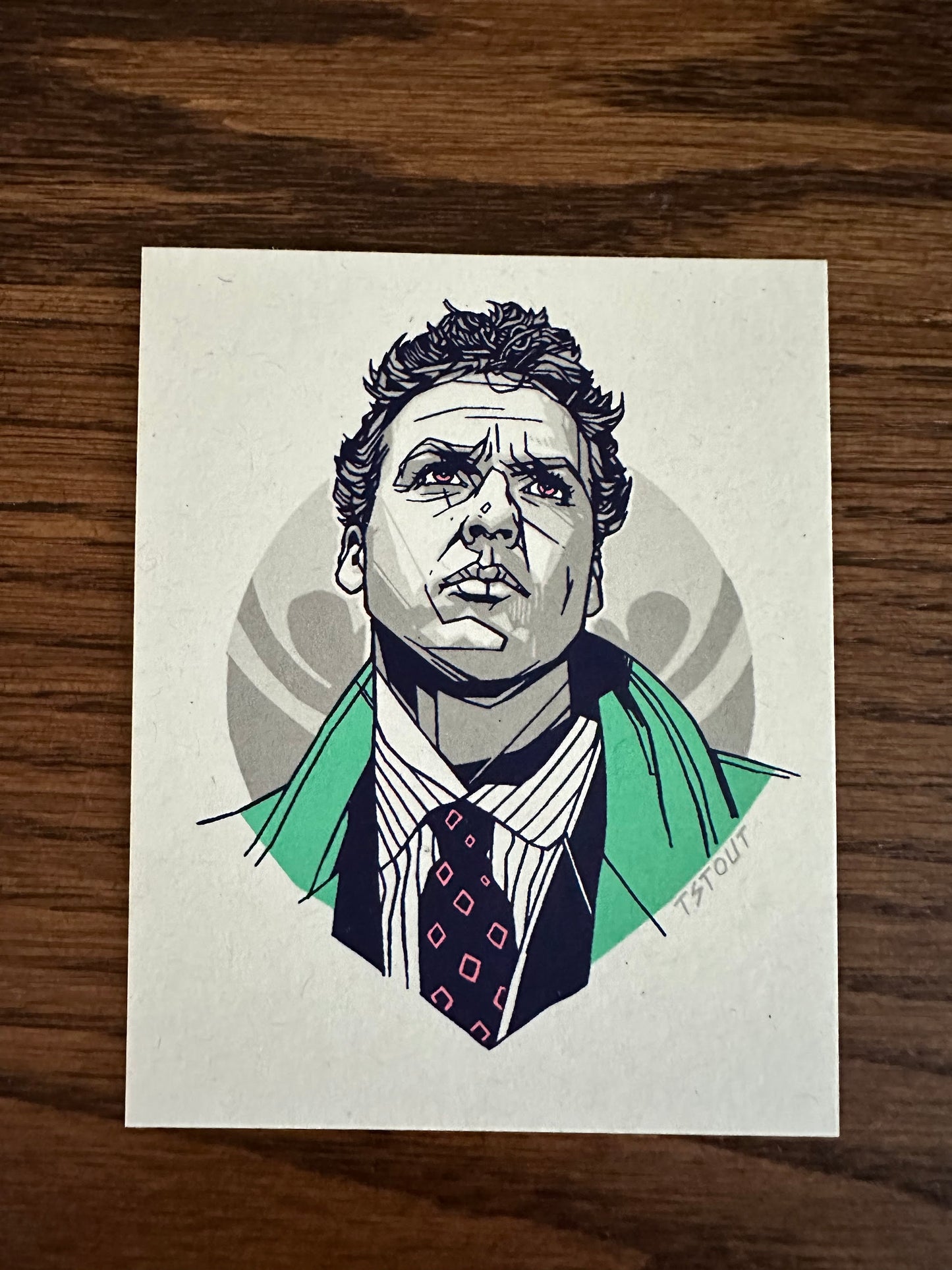 Tyler Stout – Pros and Cons Series X Bruce Wayne, 4 x 5 in, art print, image 2