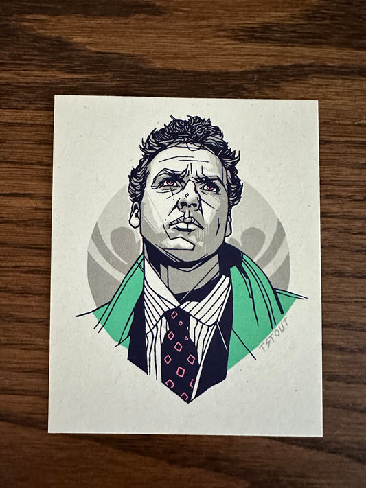Tyler Stout – Pros and Cons Series X Bruce Wayne, 4 x 5 in, art print, image 2