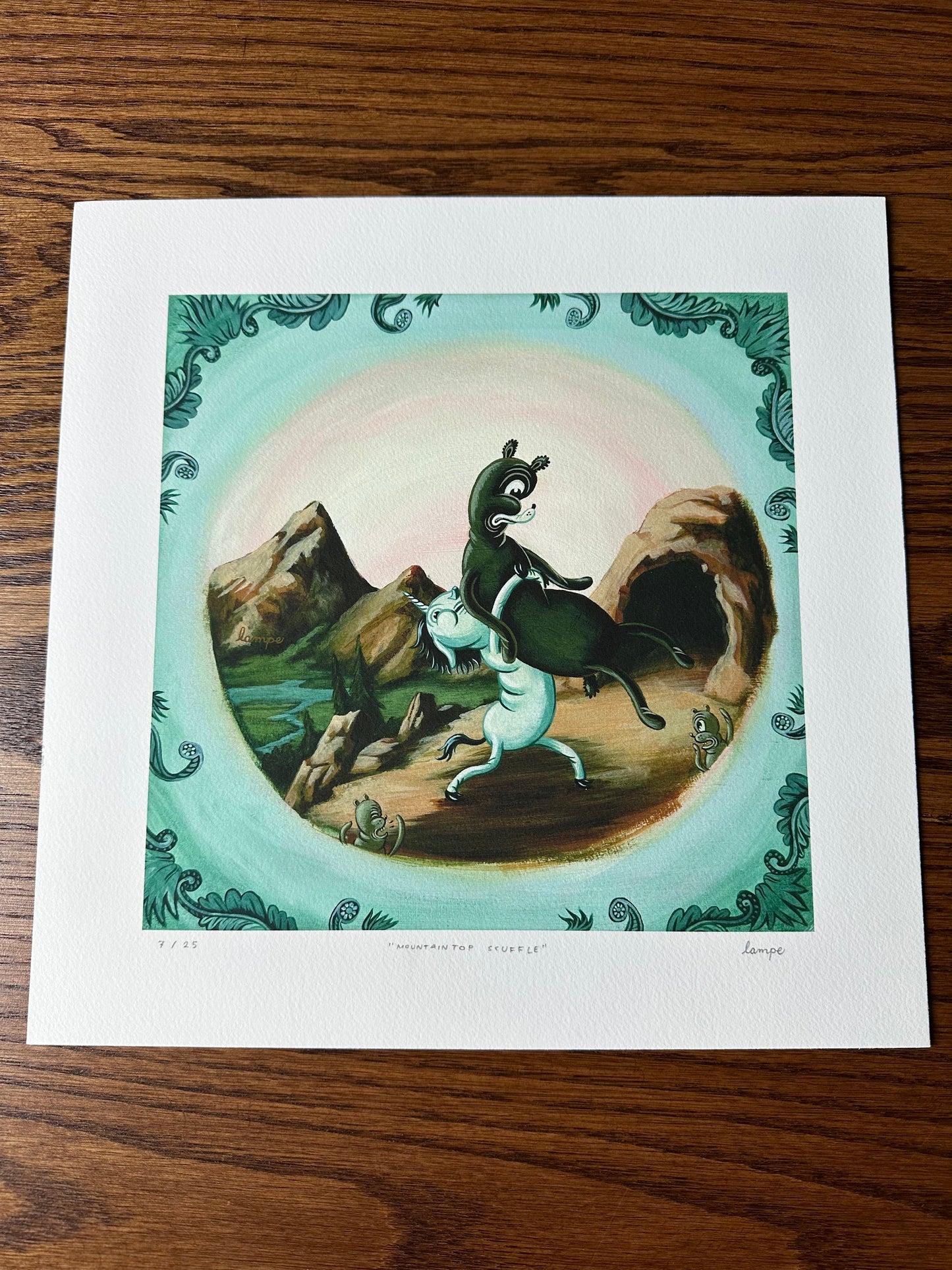 Travis Lampe – Mountaintop Scuffle, 12 x 12 in, art print, image 7