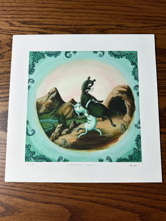 Travis Lampe – Mountaintop Scuffle, 12 x 12 in, art print, image 7