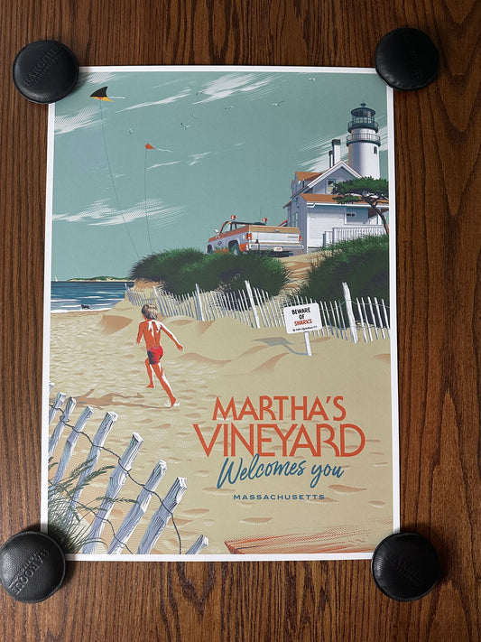 Laurent Durieux – Martha's Vineyard Offset Print, 19 5/8 x 27 1/2 in, art print