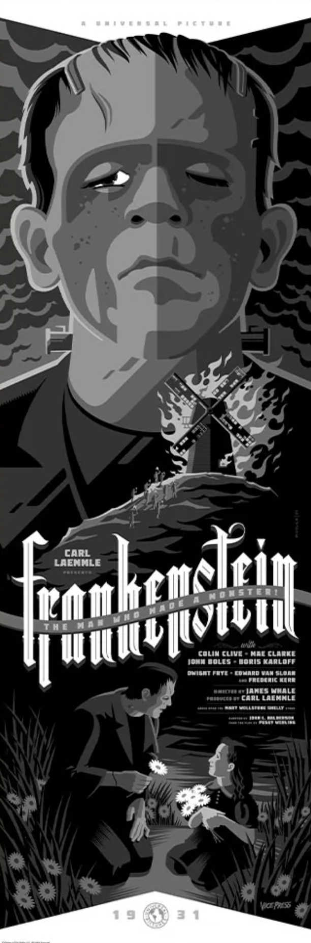 Tom Whalen – Frankenstein Variant, 12 x 36 in, art print, image 7